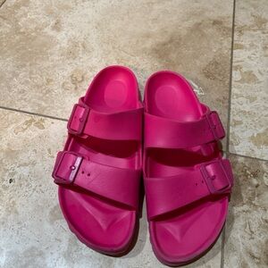 Womens Birkenstock Arizona EVA Pink Slide Sandals Size 39/8